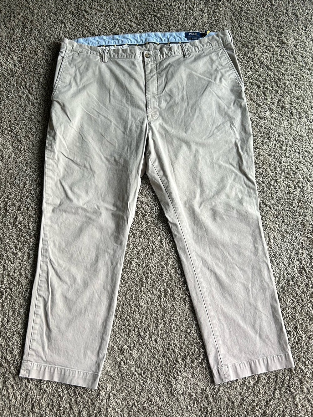 Polo Ralph Lauren Pants Mens 46B/32(29.5) Tan Khaki Stretch Classic Fit Trousers